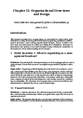 Chapter 11: Org Structures & Design môn Principle of Management | Trường Đại học Quốc tế, Đại học Quốc gia Thành phố Hồ Chí Minh