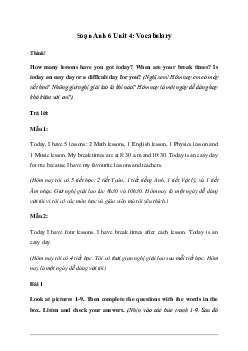 Giải Tiếng Anh 6 Unit 4: Vocabulary - Friends Plus