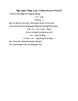Ngữ pháp Tiếng Anh 3 Global Success Unit 18