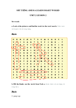 Sách bài tập tiếng Anh 8 unit 2 lesson 2