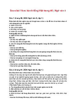 Soạn bài Thực hành tiếng Việt trang 86 | Ngữ văn 8 sách Kết nối tri thức