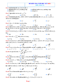 Đề Ôn Tập HK1 Toán 12  Năm 2022-2023-Đề 2 (Có Đáp Án)