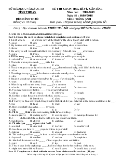 Đề thi chọn đội tuyển dự thi HSG quốc gia lớp 12 THPT tỉnh Bình Thuận năm 2018 - 2019 (vòng 1)