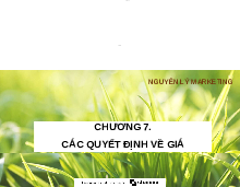 Chương 7. Các quyết định về giá - Nguyên lý Marketing | Trường Đại học Kinh tế, Đại học Quốc gia Hà Nội
