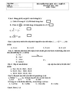 Đề thi Toán lớp 5 học kì 1 năm 2022 - Đề 4
