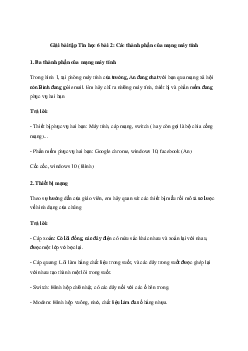 Giải Tin học 6 Bài 2: Các thành phần của mạng máy tính | Cánh diều
