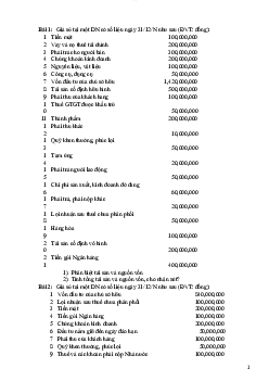 Bài tập ôn tập học phần Nguyên lý kế toán