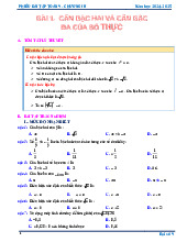 Phiếu bài tập Toán 9 chương căn thức