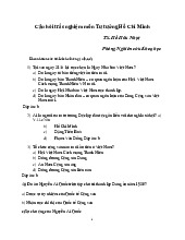 Câu hỏi trắc nghiệm môn Tư tưởng Hồ Chí Minh | Trường Đại học Khoa học Tự nhiên, Đại học Quốc gia Thành phố Hồ Chí Minh