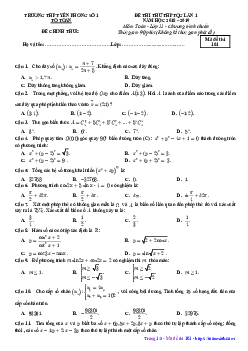 Đề thi thử Toán 11 THPTQG 2019 trường THPT Yên Phong 1 – Bắc Ninh lần 1