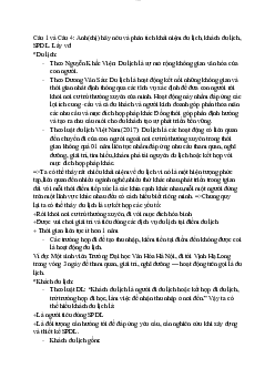 Đề cương môn Xây dựng sản phẩm du lịch | Đại học Văn hóa Hà Nội