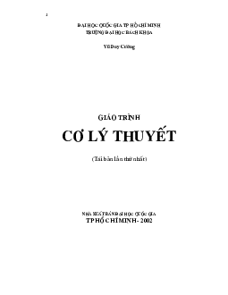Giáo trình môn Cơ lý thuyết | Đại học Quốc gia Thành phố Hồ Chí Minh