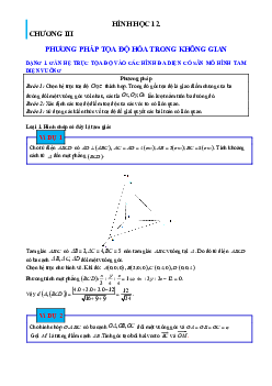 Phương pháp tọa độ hóa trong không gian Toán 12