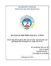 Quan điểm của triết học Mác - Lênin về tri thức, vai trò của tri thức và sự vận dụng quan điểm đó trong nghiên cứu, học tập  của sinh viên | Bài tập lớn môn triết học mác - lênin