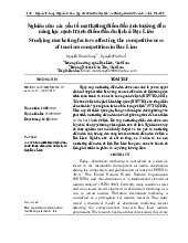 Tài liệu tổng hợp. Nghiên cứu các yếu tố marketing ảnh hưởng đến du lịch Bạc Liêu