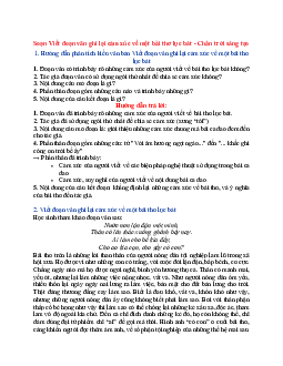 Soạn Ngữ văn 6 sách Chân trời sáng tạo (Tập 1) bài Viết đoạn văn ghi lại cảm xúc về một bài thơ lục bát