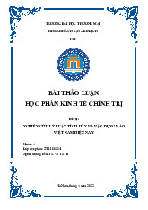 Nghiên Cứu Tích Lũy và Vận Dụng Tại Việt Nam | Bài thảo luận kinh tế chính trị