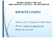 Bài giảng môn Kinh tế lượng | Trường Đại học Thủy Lợi