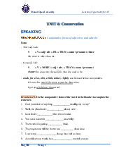 UNIT 6 - Comparative Forms & Speech Acts môn Nói tiếng Anh 4  | Trường đại học Mở Hà Nội