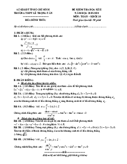 Đề thi học kì 2 Toán 10 năm 2019 – 2020 trường THPT Lê Trọng Tấn – TP HCM