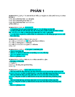 Trắc nghiệm ôn tập cuối kỳ Marketing căn bản | Đại học Ngoại Thương