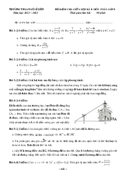 Đề giữa học kì 2 Toán 8 năm 2022 – 2023 trường THCS Ngô Sĩ Liên – Hà Nội