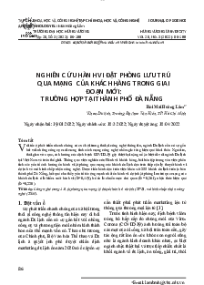 Nghiên cứu hành vi đặt phòng lưu trú qua mạng của khách hàng trong giai đoạn mới: Trường hợp tại thành phố Đà Nẵng | Báo cáo khoa Du lịc
