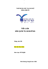 (Mẫu) Bìa tiểu luận+ Phiếu chấm - Kinh tế chính trị Mác Lênin | Trường Đại học Thủ đô Hà Nội