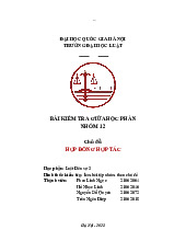 Bài kiểm tra giữa kì Hợp đồng hợp tác | Trường Đại học Luật, Đại học Quốc gia Hà Nội