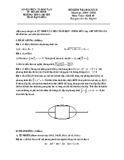 Đề thi học kì 2 Toán 10 năm 2019 – 2020 trường chuyên Trần Đại Nghĩa – TP HCM