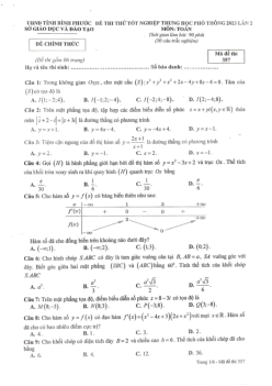 Đề thi thử tốt nghiệp THPT 2023 môn Toán lần 2 sở GD&ĐT Bình Phước