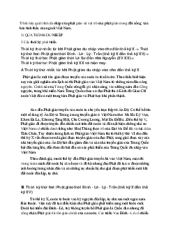 Quá trình du nhập của phật giáo và vai trò của phật giáo trong đời sống văn hóa tinh thần của người Việt Nam?