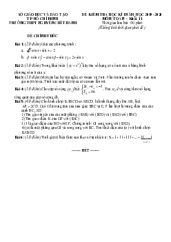 Đề thi học kì 1 Toán 11 năm 2019 – 2020 trường Nguyễn Chí Thanh – TP HCM