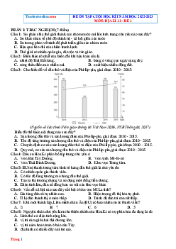 Bộ đề ôn thi HK1 Môn Địa 11 Năm 2022-2023 (Có đáp án)