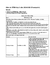 Giáo án STEM lớp 2 năm 2024-2025 (Powerpoint, Word)