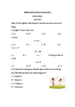 Bài tập cuối tuần Toán lớp 2 Cánh diều Tuần 9