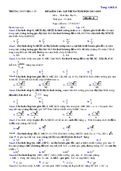 Đề kiểm tra Hình học 12 chương 1 năm học 2017 – 2018 trường THPT Bến Cát – Bình Dương