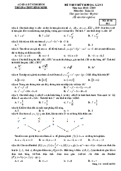 Đề thi thử THPTQG 2019 môn Toán trường THPT Bình Minh – Ninh Bình lần 1