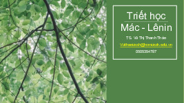 Chương 2: Chủ nghĩa duy vật biện chứng | Bài giảng môn Triết học mác lê nin