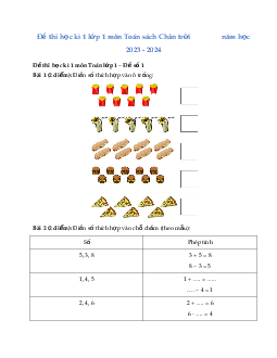 ĐỀ THI HỌC KÌ 1 lớp 1 môn Toán | Đề 3 | Chân trời sáng tạo