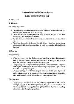 Giáo án Sinh học 11 sách Chân trời sáng tạo