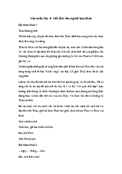 Viết một bức thư gửi cho bạn thân | Tập làm văn 4