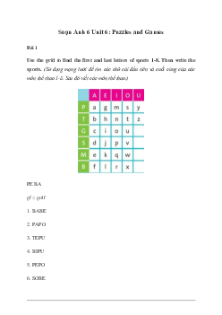 Giải Tiếng Anh 6 Unit 6: Puzzles and Games - Friends Plus