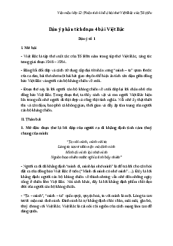 Phân tích khổ 4 bài thơ Việt Bắc của Tố Hữu hay nhất | Văn mẫu 12