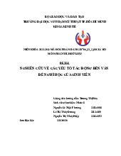Nghiên cứu về các yếu tố tác động đến vấn đề nghỉ học của sinh viên | Tiểu luận Môn Phân tích dữ liệu - Đại học Sư phạm Kỹ thuật Thành phố Hồ Chí Minh