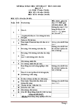 Kế hoạch giảng dạy môn Địa Lí lớp 7