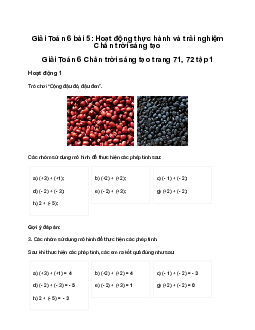 Giải Toán 6 Bài 5: Hoạt động thực hành và trải nghiệm sách Chân Trời Sáng Tạo