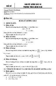 Chuyên đề hàm số lượng giác và phương trình lượng giác – Huỳnh Đức Khánh