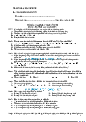 Đề kiểm tra giữa kỳ môn Kinh tế vi mô | Trường Đại học Kinh tế, Đại học Quốc gia Hà Nội