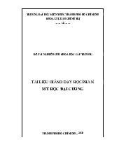 Tài liệu giảng dạy học phần Mỹ học đại cương | Đại học Kiến trúc Thành phố Hồ Chí Minh